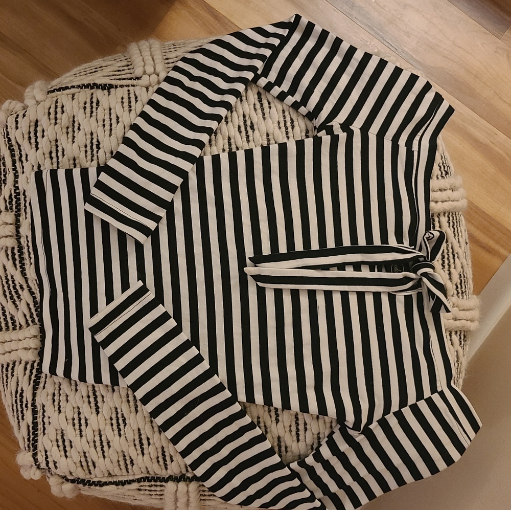 Black and white stripped voodoo vixen long sleeve